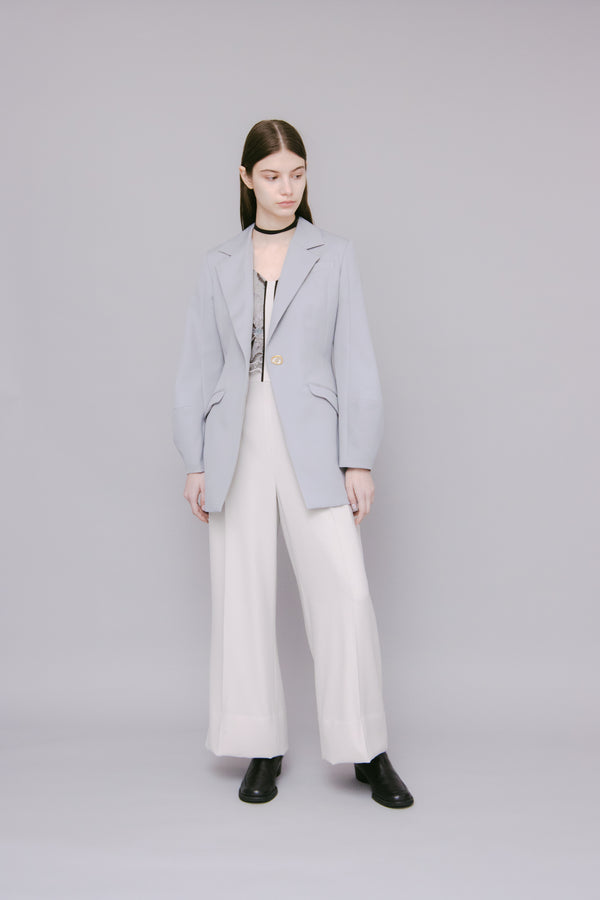 MURRAL Petal lace overalls (Ice gray)