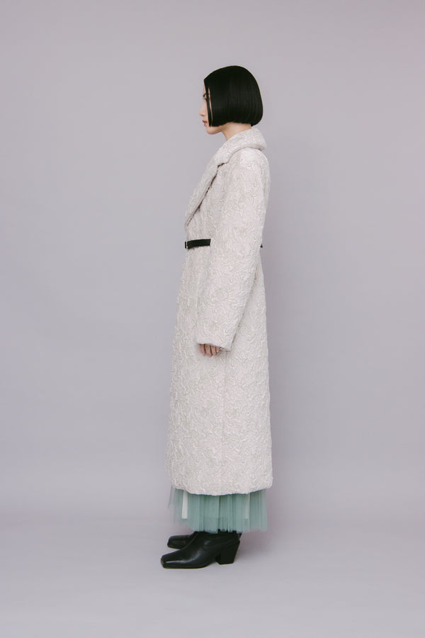 MURRAL Ice flower embroidery coat (Ivory)