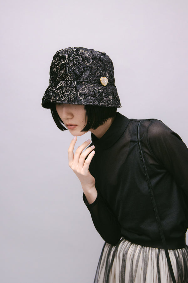 MURRAL Ice flower embroidery hat (Black)