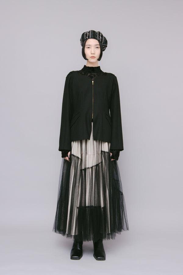 MURRAL Melt off shoulder jacket (Black)