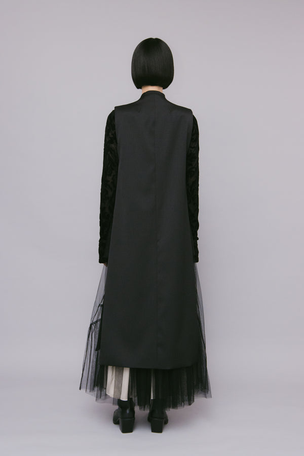 MURRAL Monochrome long gilet (Black)