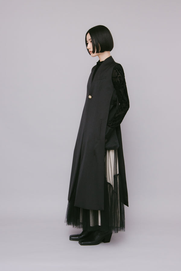 MURRAL Monochrome long gilet (Black)