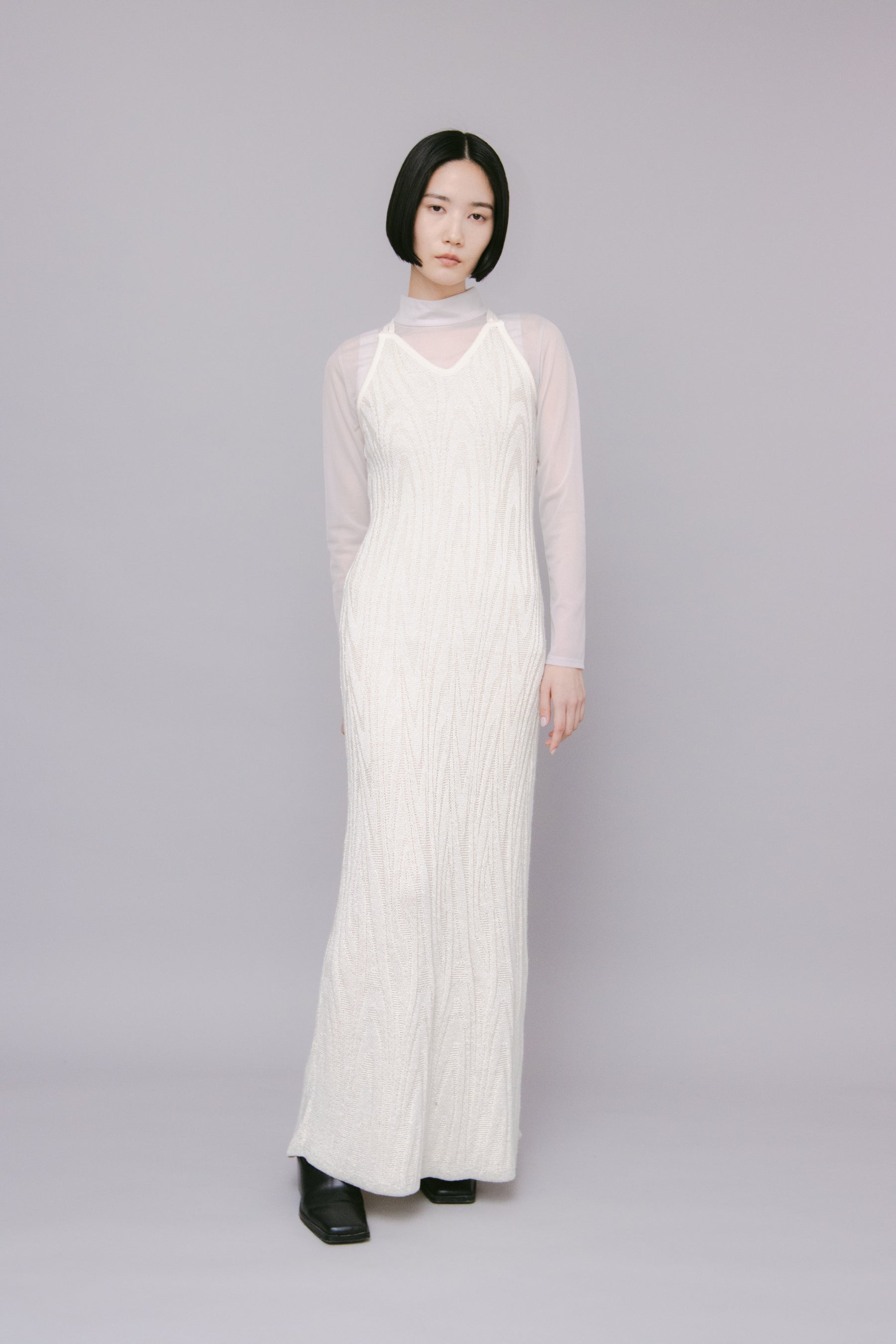 Frost knit camisole dress (Ivory)
