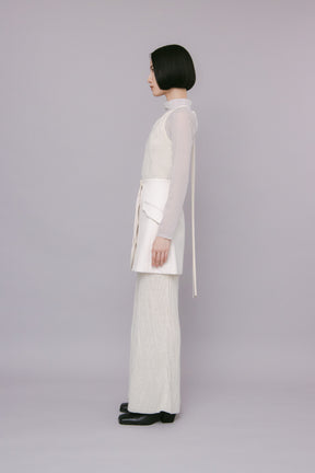 Monochrome wrapped skirt (White)