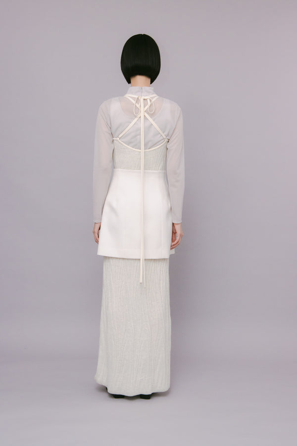 MURRAL Monochrome wrapped skirt (White)