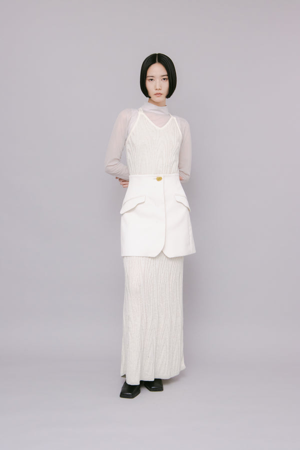 MURRAL Monochrome wrapped skirt (White)