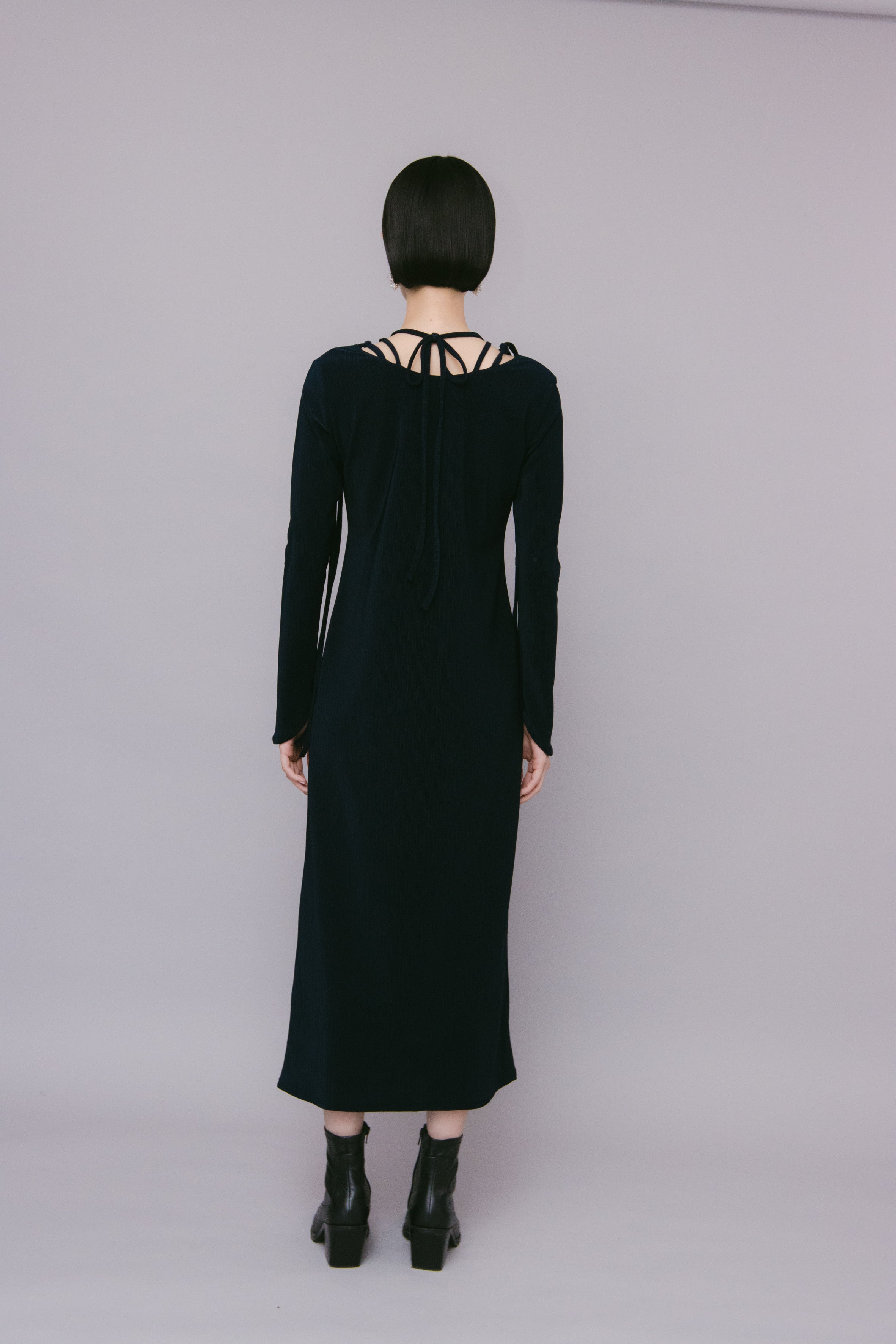 買い日本【MURRAL】Ivy long sleeve dress (Black) ワンピース