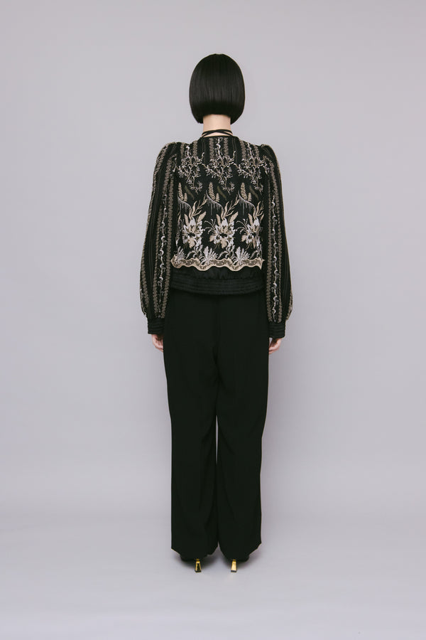 MURRAL Petal lace overalls (Black)