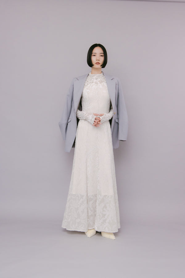 MURRAL Snowflake jacquard velor dress (White)