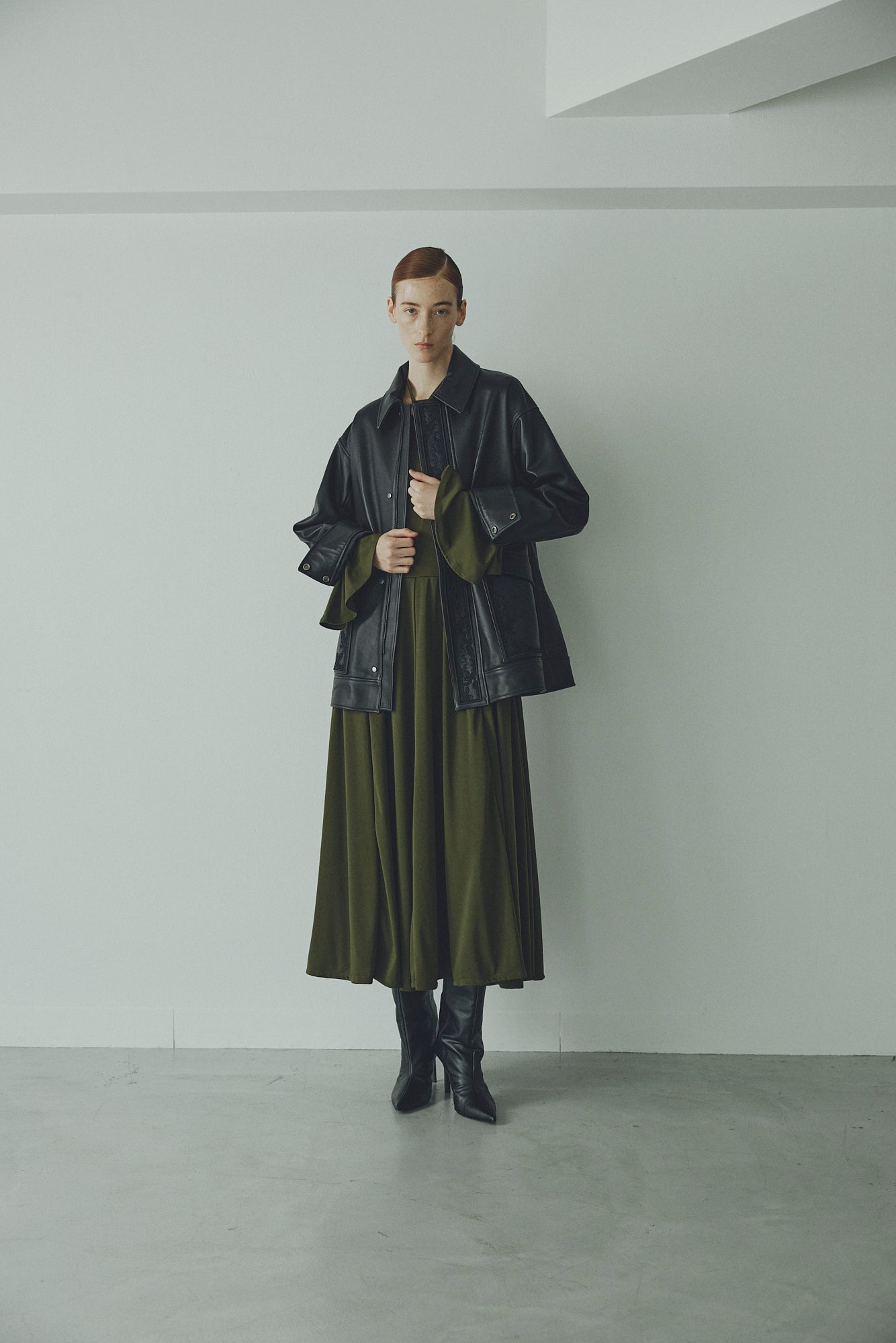 Calm jersey dress (Khaki)