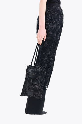 Seem flower lace skirt (Black)