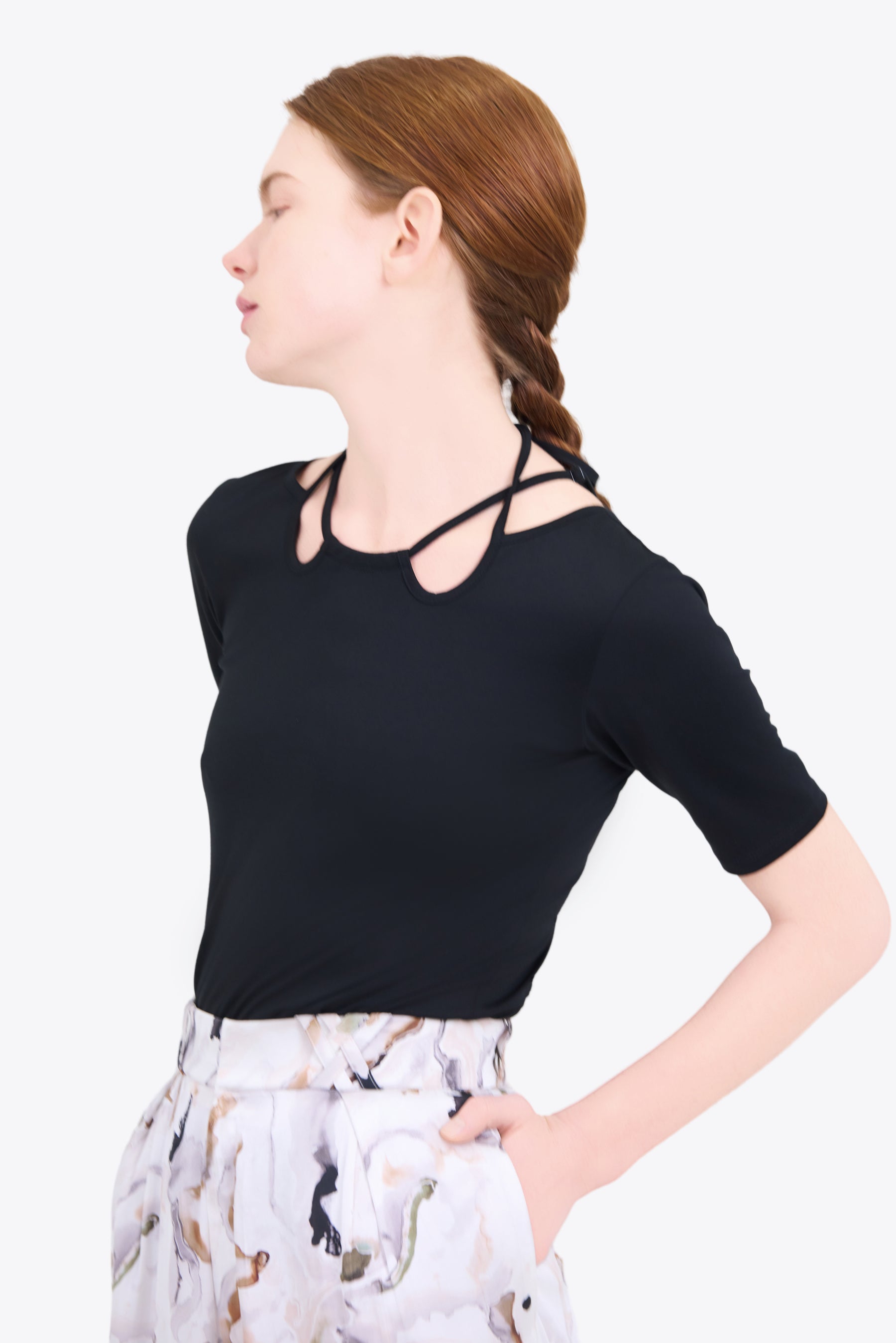 Ivy halfsleeve tops (Black)