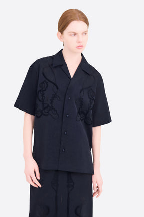 Cucurbita embroidered shirt (Black)