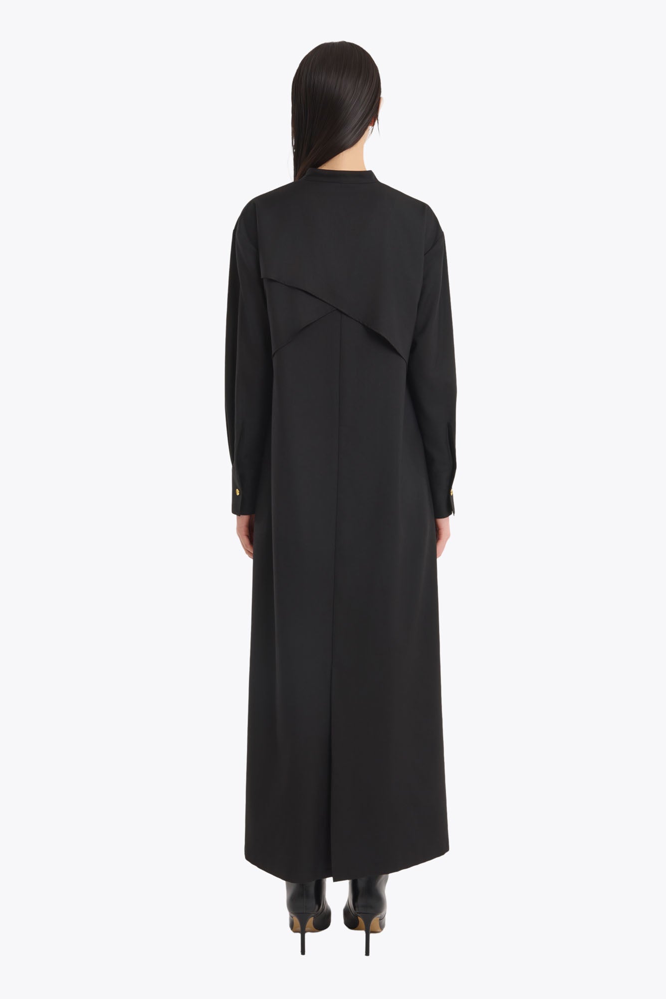 Cape belt dress (Black)