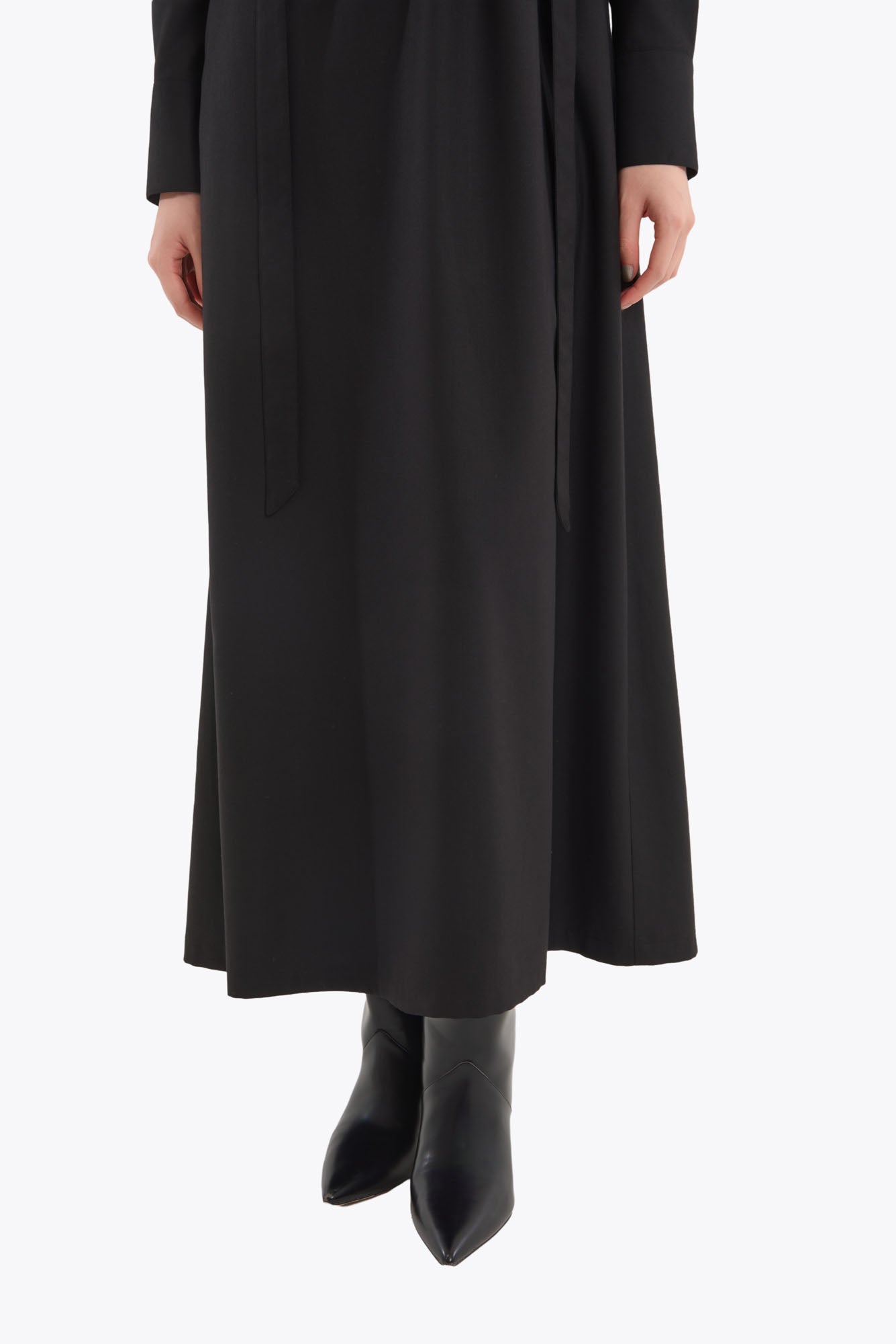 Cape belt dress (Black)