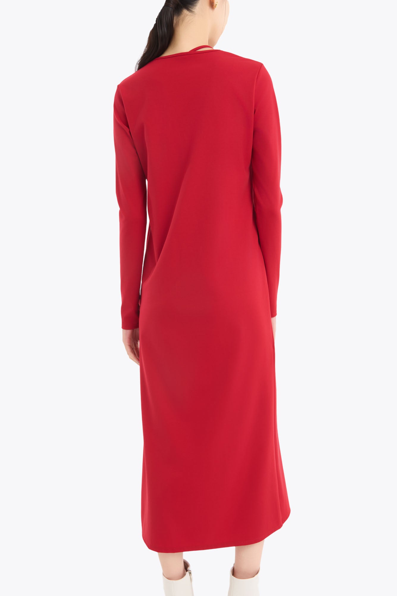Twist jersey dress (Red)