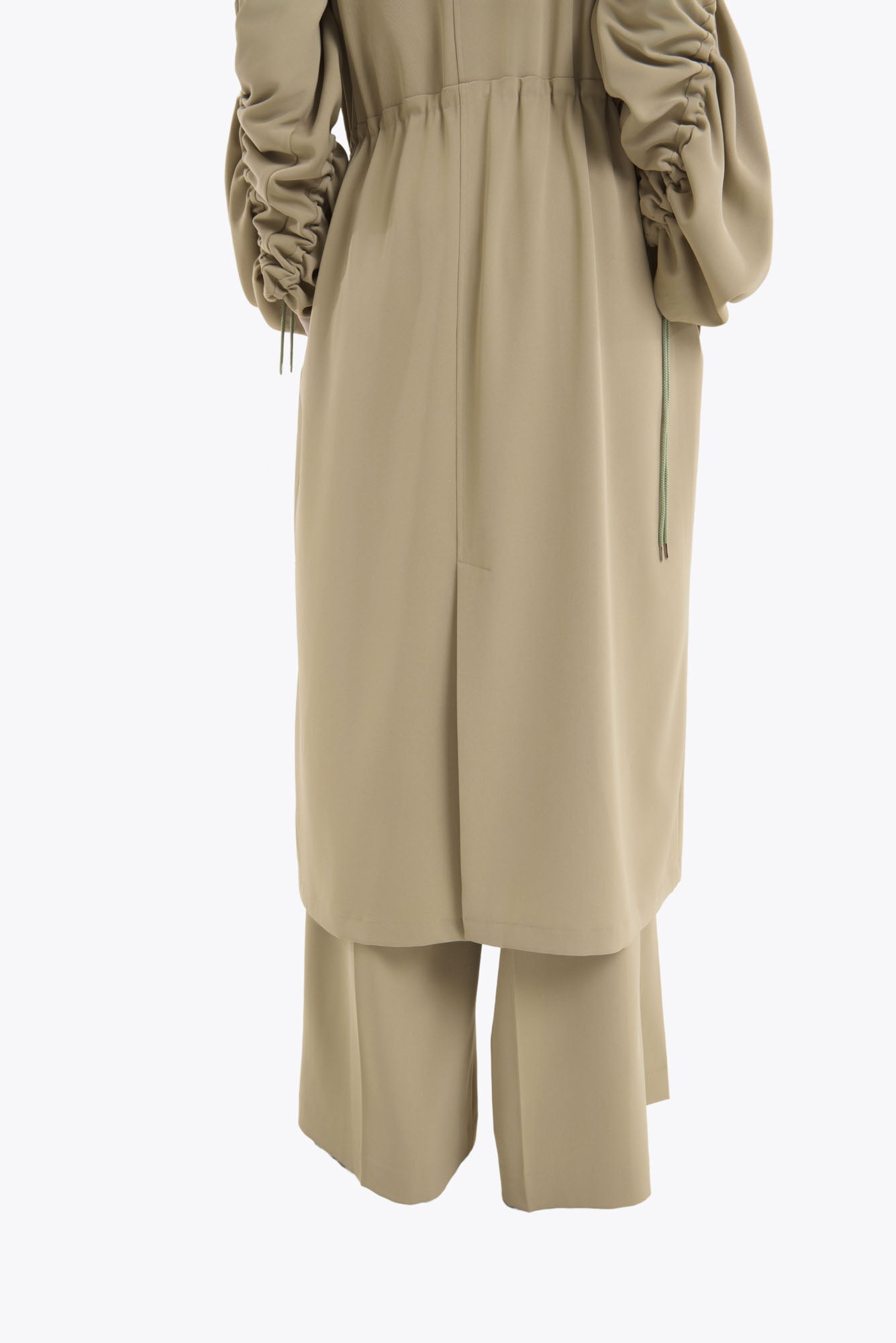 Gathered sleeve military coat (Smoked khaki)