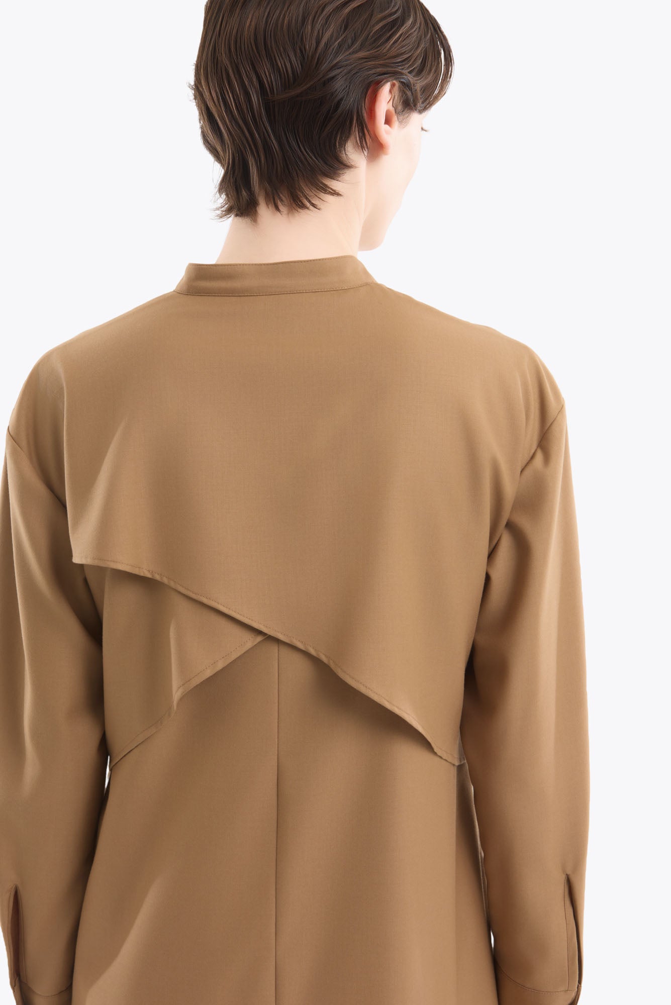 Cape belt dress (Beige)