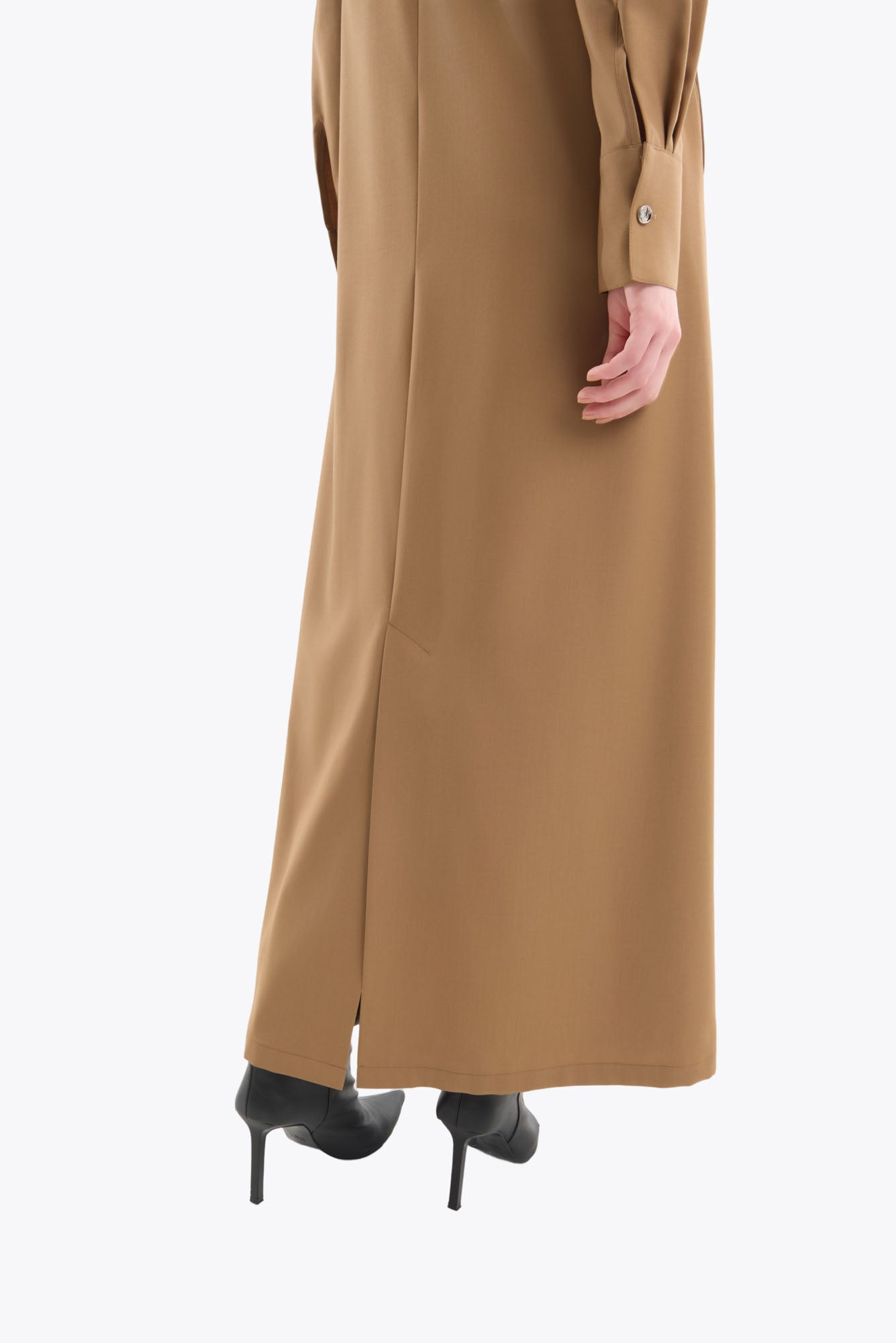 Cape belt dress (Beige)