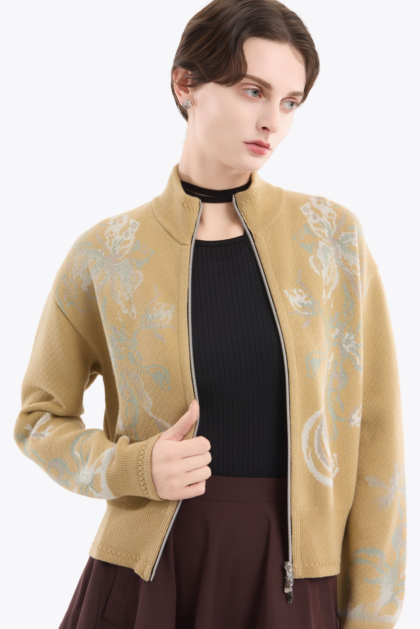 Trillium knit cardigan (Beige)