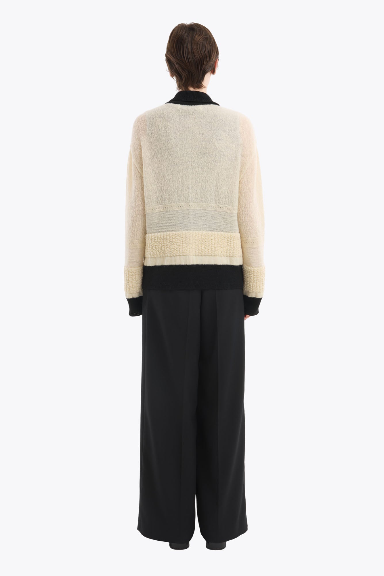 Trillium embroidered knit shirt cardigan (Ivory)