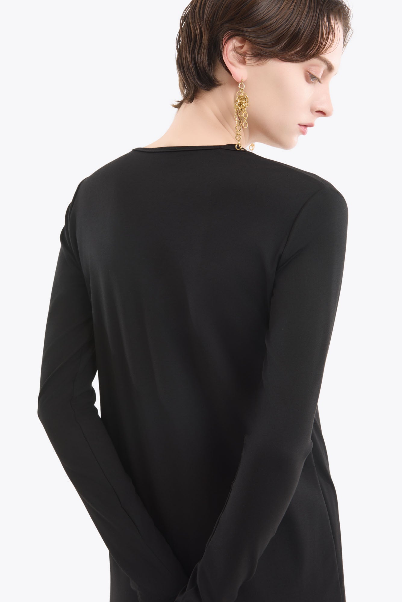 Twist jersey dress (Black)