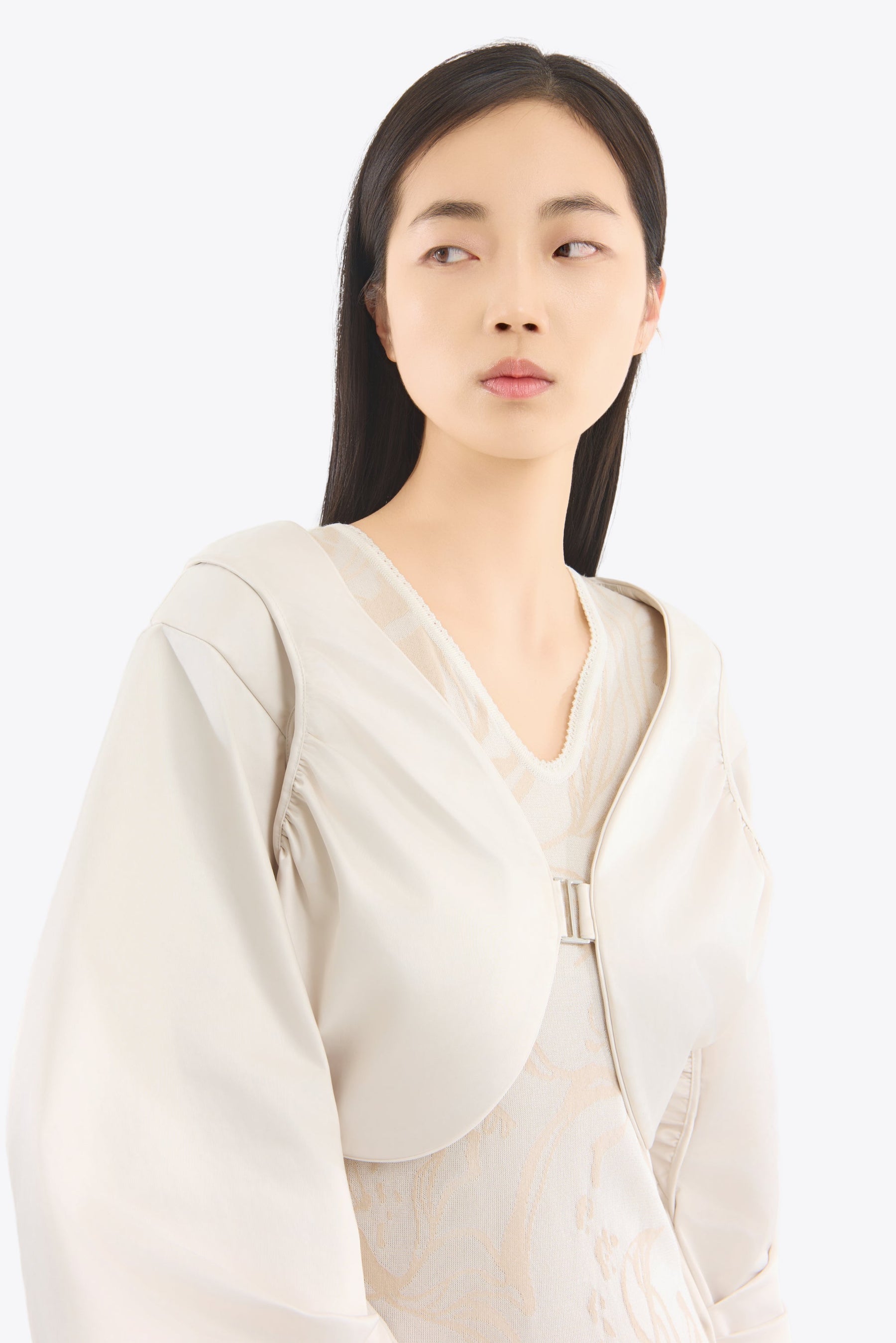 Flower vein knit dress (Ivory)