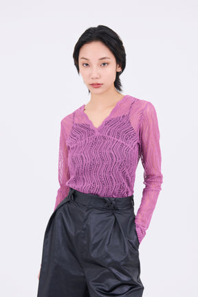 Stretch lace tops (Purple)