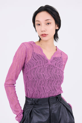 Stretch lace tops (Purple)