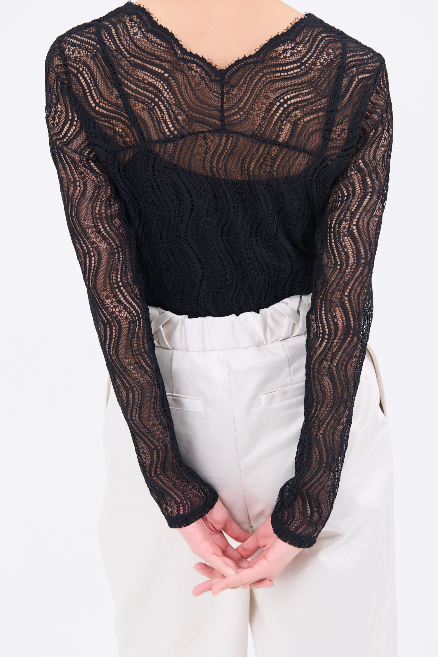 Stretch lace tops (Black)