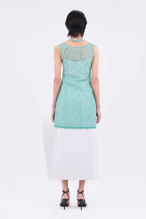 Stretch lace sleeveless tops (Mint)