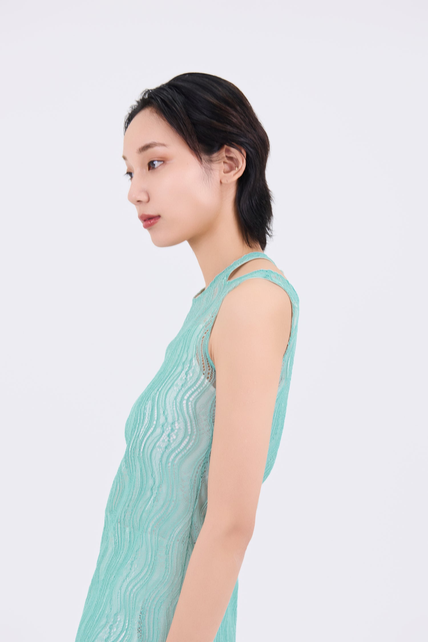 Stretch lace sleeveless tops (Mint)