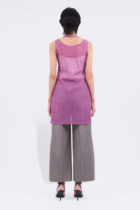 Stretch lace sleeveless tops (Purple)