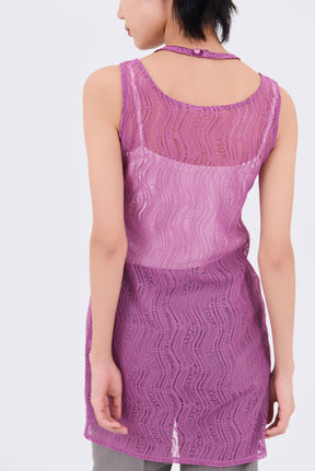 Stretch lace sleeveless tops (Purple)