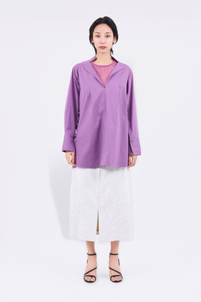 Slit skipper shirt (Purple)