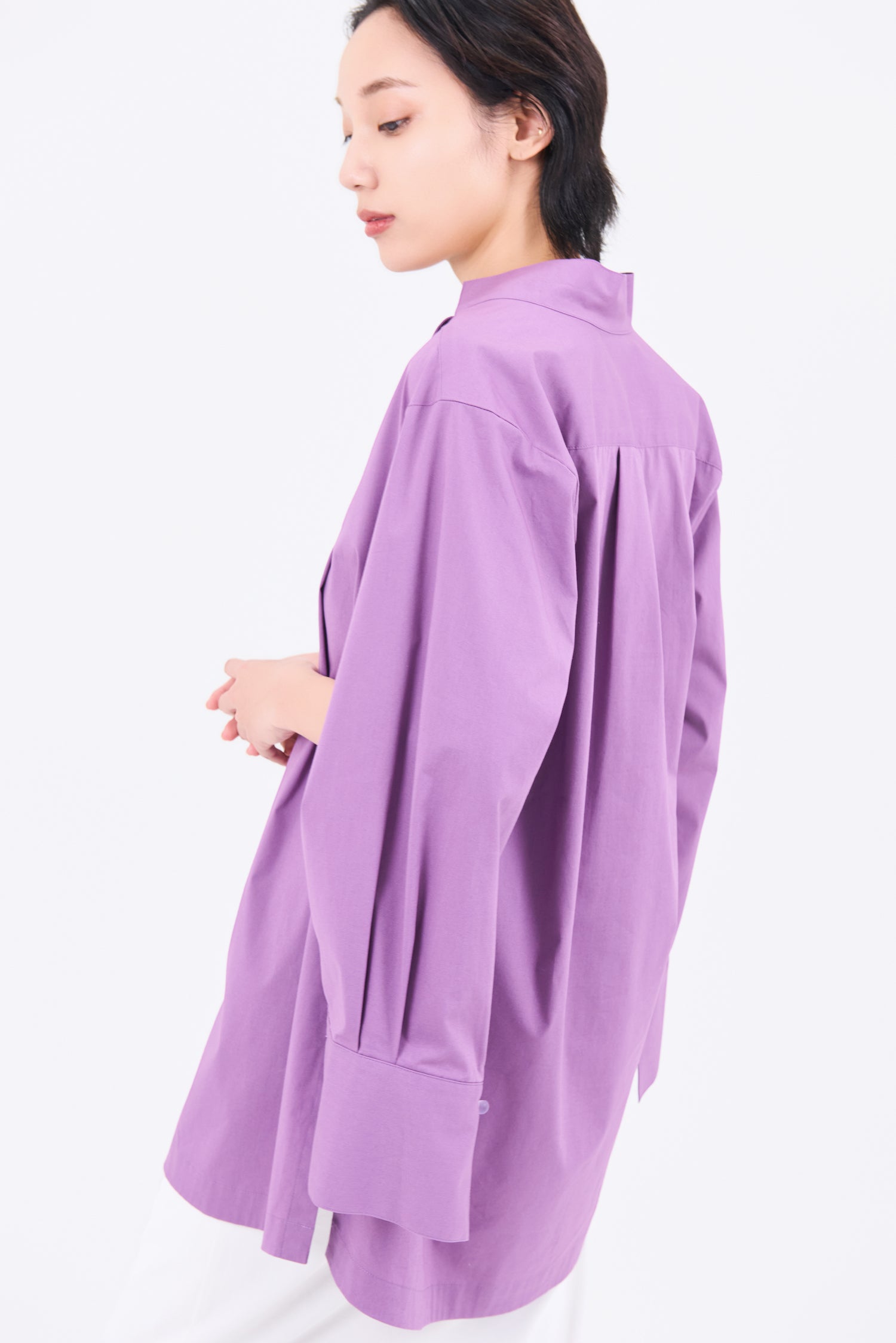 Slit skipper shirt (Purple)