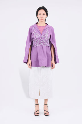 Slit skipper shirt (Purple)