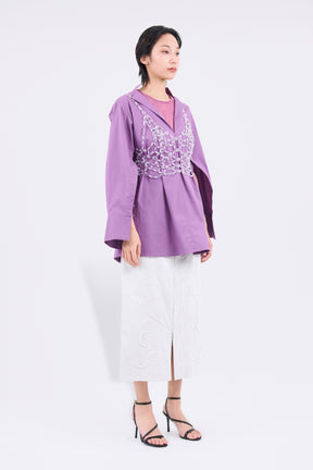 Slit skipper shirt (Purple)