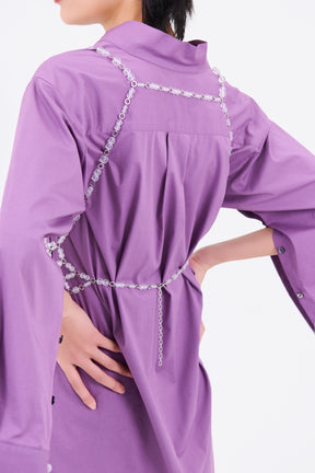 Slit skipper shirt (Purple)