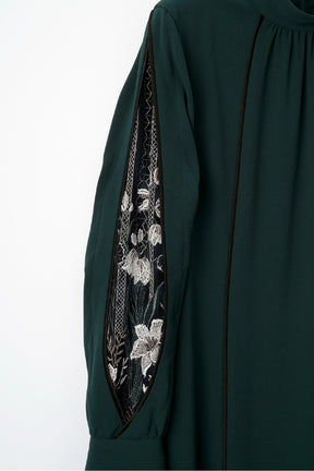 Petal sleeve lace dress (Green)