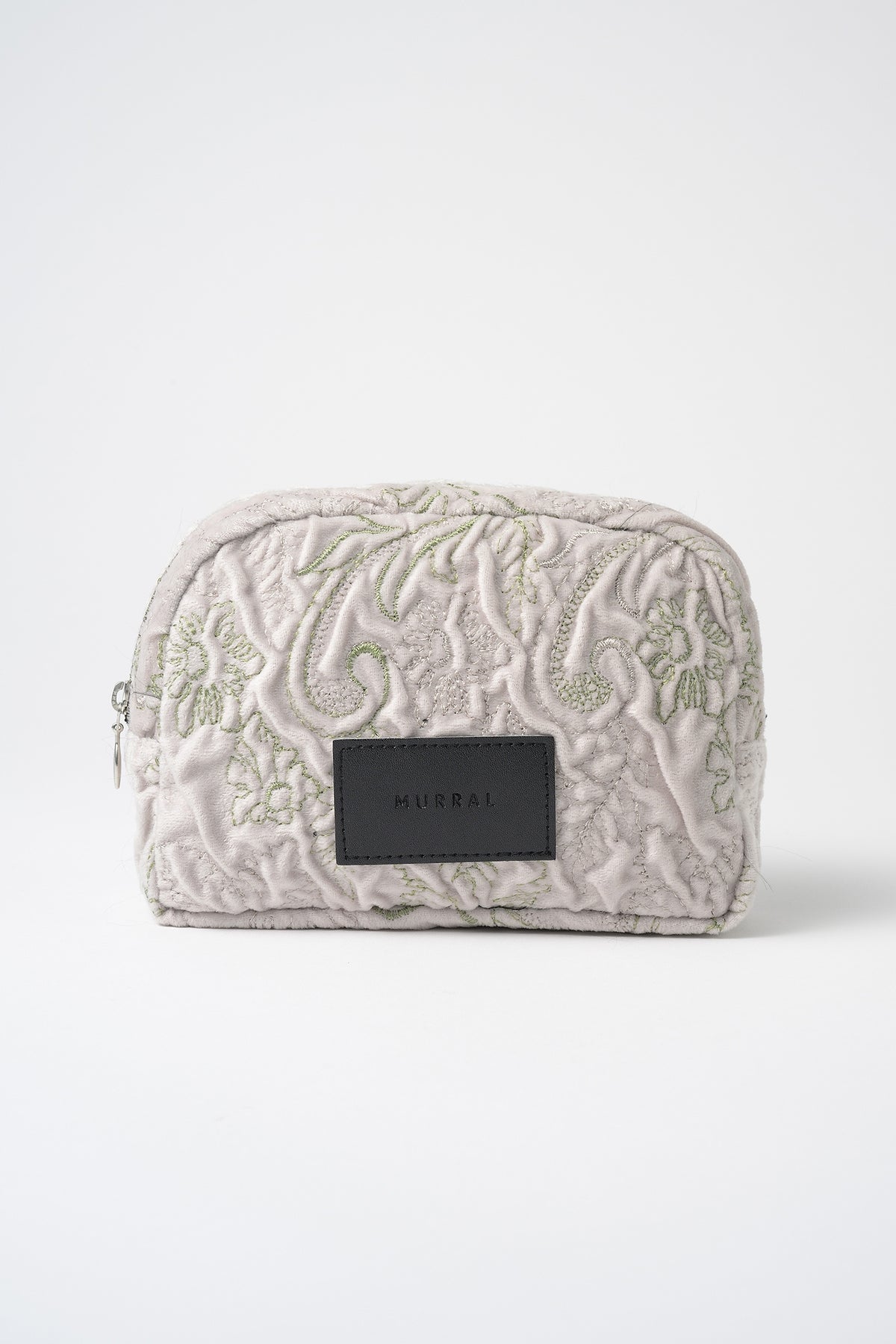 Ice flower embroidery pouch (Ivory)
