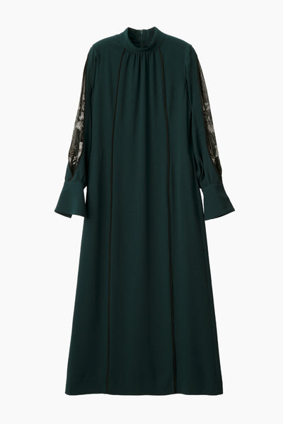Petal sleeve lace dress (Green)