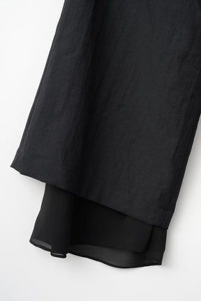 Veil embroidered layered slacks (Black)