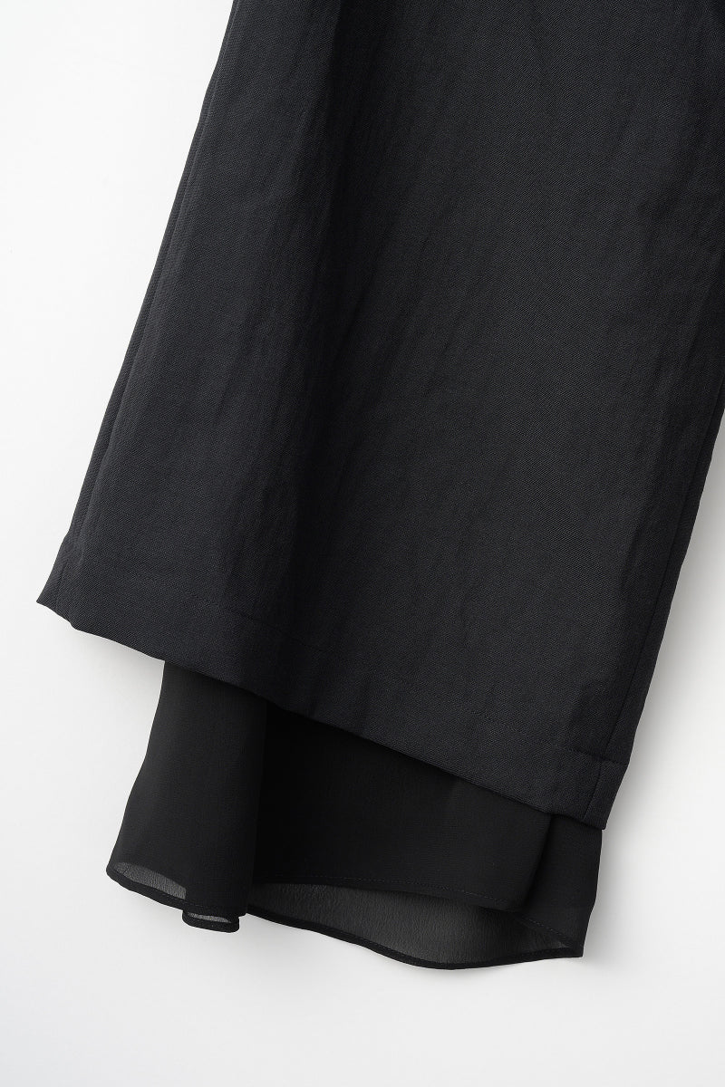 Veil embroidered layered slacks (Black)