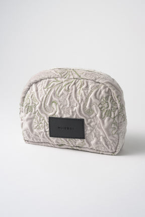 Ice flower embroidery pouch (Ivory)