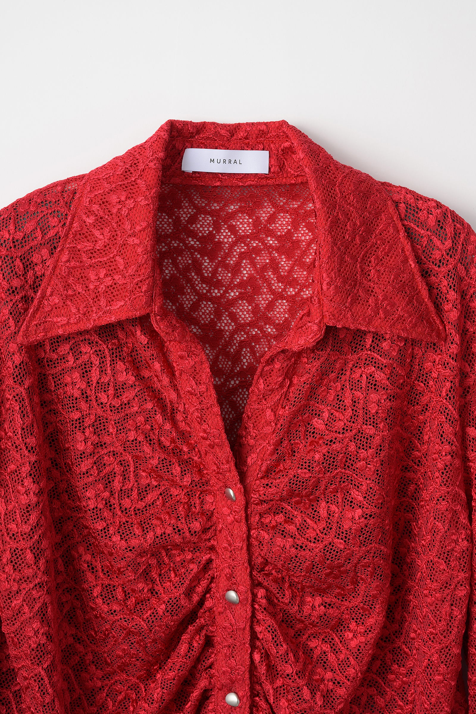 Stretch lace shirt (Red)