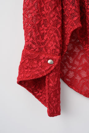 Stretch lace shirt (Red)
