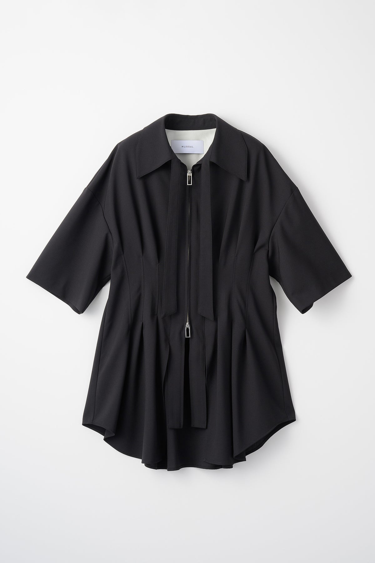 Contrast zip shirt (Black)