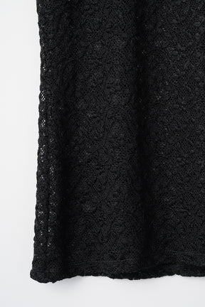 Stretch lace sleeveless top (Black)