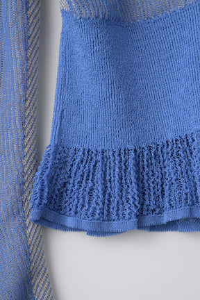 Pigment knit cardigan (Blue)